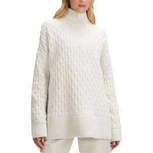 Lululemon Cable-Knit Relaxed-Fit Sweater Bone (White) Womens Size Medium